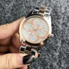 ساعات معصم العلامة التجارية للنساء Girl Big Letters Style Metal Steel Band Quartz with Luxury Full Logo Clock GS 6990