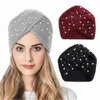 Мусульманин Внутреннее Hijab Caps Bohemia Turban Cashmere Cross Wrap Head Индийская Шляпа Шерстяная Шерстяная Вязание Hijab Каннет Сохраняйте теплые Турбаны Зимние Волос Аксессуары для волос