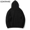 Gonthwid Kleurrijke Mushroom Print Hooded Sweatshirts Hoodies Streetwear Harajuku Casual Pullover Hoodie Mens Fashion Tops 201112