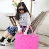 Eco-friendly Rubber Waterproof Beach Bag Rubber Tot Pvc Hollow Out Large Capacity in Multiple Colors Silicone Shopping Bag