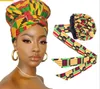 Turbante chapéu Africano Ankara Padrão Cetim Satin Bonnet Mulheres Longa Fita Headwrap Dupla Camada Levante Tamanho Big Adulto Capa de Cabelo Adulto GC563