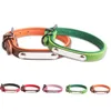 Collares para perros Correas Rein Accesorios ajustables Cuero artificial Grabado Número de nombre Uso duradero con etiqueta Práctico Collar para mascotas Decoración