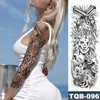 Grand bras manches tatouage Lion couronne roi Rose imperméable temporaire Tatoo autocollant loup sauvage tigre hommes complet crâne Totem Tatto4918723