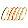 Esmalte abierto brazalete de brazalete amor amistad banda oro color moda boda mujer pulsera acero inoxidable epoxy damas simples pulseras