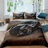 Corrida de carro impresso cobertura de edredão com pillowcase conjunto de cama único duplo gêmeo completo rainha rei tamanho king set para quarto decoração C0223