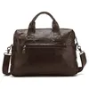 Fashion Portfolio Men Genuine Leather Briefcase Business Bag Leather Men Laptop Briefcase Male Shoulder bag messenger
