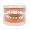 Dental Hollow Cross Grills Set Hip-Hop Ouro-Placado Cobre Lustrosas Cintas Acessórios Mulheres Homens Party Dentes Decoração Jóias