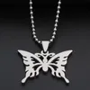 5 Insieme di acciaio inox Hollow Animal Insect Bee Butterfly Effect Pendant Charm Collana gioielli