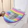 Cubiertas de asiento del inodoro para el patrón de calabaza de baño 1pcs almohadillas de cojín cómodas de color arco iris