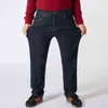 Grande taille 42 44 48 50 52 hommes classique noir jean affaires décontracté droit ample Denim Stretch mâle marque pantalon 211111