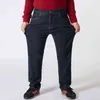 Plus Size 42 44 48 50 52 Heren Classic Black Jeans Zakelijke Casual Rechte Losse Denim Stretch Mannelijke Merkbroek 211111