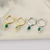 ANDYWEN 925 argent Sterling or Labradorite vert goutte boucle d'oreille bijoux fins Rock Punk Piercing espagne tendance été 210608