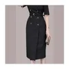 Elegant Office Wear Pencil Dress Women's Double breasted Sheath Dresses Business Bodycon Vestidos Summer 210603