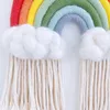 Wall Decor INS home baby Nursery room rainbow decoration pendant Hand weaving Rainbow Clouds tassel hanging walls Northern Europe