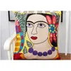 Hurtownie Haft Bawełniany Poduszka Pokrywa Picasso Poduszka Pokrywa Home Decor Poduszki Dekoracyjne Poduszki Poszewka Wizażowa Pozostaw 45cm 210315