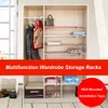 Adjustable Closet Organizer DIY Wardrobe Spacesaving Rack Shoe s Wall Mounted Kitchen Storage Bathroom Shelf Y200429