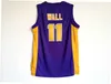男性ホーリージョンウォール高校バスケットボールジャージ11モイスファンのための紫色のチームカラー通気性シャツ純粋な綿大学トップ/高品質