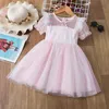 Summer Girls Rainbow Tulle Dress for Kids Princess Sequins Clothing Boutique Flower Girl Dresses Weddings 210529