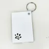 Sublimation en bois blanc porte-clés pendentif Double face transfert de chaleur Pet porte-clés sac décoration bricolage cadeau CCA7233