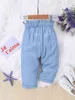 Baby Girl Bow Detail Paper Bag Waist Jeans SHE