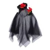 Decorative Flowers & Wreaths 1Pc Novel Artificial Rose Exquisite Veil Western Style Headwear For Costume Party Masquerade