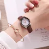 Wristwatches Women Trendy Fashion Watch Ladies Leather Strap Japan Quartz Watches Waterproof Luxury Shell Gold Girl Clock Student Reloj Muje