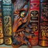 BookNook Monsters Toy Halloween Resin Bookends Bokningsskulptur Bokhylla Inredning Skräck Peeping på bokhylla Monsters