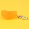 Chaves de chaves fofacas de fruta de fruta de fruta de chaveiro anel de chave de chave de laranja pingente criativo para presente de garotinha coração