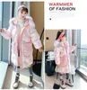 3-14 year old girl Jacket Winter Girl Bright Stitching Wear-resistant Windproof and Rainproof Thick Warm Down Padded Coat 211203