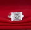 Klaster pierścienie Gorgeous 1ct Micro Pave Luksusowa kobieta dla mężczyzn 925 Sterling Silver