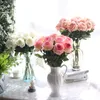 Kunstmatige Rose Bloem voor Bruiloft Tafel Woondecoratie Accessoires Single Large Roses Bouquet Real Touch Silk Wll689