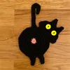 DHL Gratis Underlägg Rolig Toy Handgjord Katt Butt Crochet Drink Kopp Mat Anti-Slip Cups Mat Housewarming Gift för Cats Lover YT199502