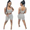 Bulk Summer Tank Top + Shorts Womens Outfits Tweedelige Set Trailsuits Sportkleding Sportsuit Mouwloze Verkopende Vrouwen Kleding KLW0744