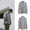 Vujade004 wash scrub damage patch Plaid Shirt high street vibe style coat loose tide