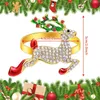 Christmas Deer Rendieren servet ringen met bling steentjes voor bruiloft Xmas party home keuken eetkamer tafel accessoires MS13