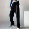 Plus Size Cinza Baggy Sweatpants Mulheres Outono Solto Sports Sports Engrossar Calças de Veludo Quente Calças de Inverno Jogadores Streetwear 211216