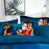 3pcs Set di biancheria da letto di Natale Fiocchi di neve Albero di Natale Babbo Natale Pupazzo di neve Set di biancheria da letto Copripiumino Set di lenzuolo morbido Decorazione 211007