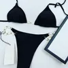 Luxe Split Badpak Designer Brief Ketting Beachwears Vrouwen Bikini Sexy Dames Zomer Effen Kleur Zwemkleding Voor Cadeau Vakantie