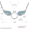 ZEMIOR Cute Angel Wings Pendant Necklaces Sterling Silver 925 Jewelry Clear Cubic Zirconia & Semi-Precious Stones Necklace Q0531