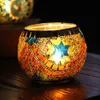 Moroccan Style Candle Holder Handmade Mosaic Romantic Candlelight Dinner Wedding Party Candle Lamp Home Decoration Candelabra 210722