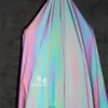 Rainbow Light Reflectle Stretch Tkaniny Gradient Luminous DIY Ścieżki Tło Decor Czapki Kurtka Płaszcz Odzież Designer Tkanina 210702