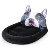 Benepaw 3D Bouledogue Français Motif Canapé-Lit Chien Lavable En Peluche Maison De Couchage Confortable Doux Pet Chiot Coussin Y200330