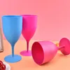 Mugs 6pcs/set Disposable Frosted Plastic Wine Glasses Cocktail Champagne Goblet For Bar Party