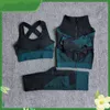 Fitness Passar Yoga Kvinnor Outfits 3PCs Set Zipper Långärmad Sport Pant Bra + Seamless Leggings Workout Running Wear Gym Ställ Y057 366 x2