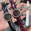 Mode Merk Design Hollow Panthere Watch Sand Go Down Clock Beroemde Merk Panther Echte Lederen Quarizt Horloges voor Vrouwen Gift