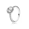 Klasyczne srebrne pierścionki z kwiatem Perła Perła Ryżowe Kryształowy przyjęcie weselne dla kobiet biżuteria Q0603320I