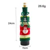 Christmas Decoration Cute Cartoon Red Wine Bottle Cover Case Set Xtmas Party Table Decorations Creative Santa Claus Gift Bags 3 Colors