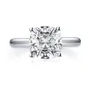 925 Sterling 3.0CT Cushion Cut Solitaire Pierścionek zaręczynowy Symulowany Diament Srebrny Obrączki Biżuteria