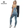 Salspor Kadınlar Yüksek Bel Tayt Spor Bayanlar Için Seksi Kabarcık Butt Spor Spor Egzersiz Tayt Push Up Fitness Kadın Leggins 210928