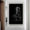 Schilderijen Zwart-wit Naakt Paar Canvas Schilderij Sexy Lichaam Vrouwen Man Wall Art Poster Print Foto Voor Kamer home Decor Cuadro284d